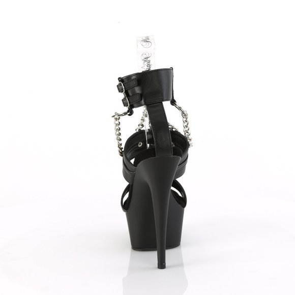 Pleaser Delight 661 Black Faux Leather Platform Sandal - Picture 3 of 5